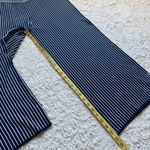 Chico's Chico’s Wide Leg Cropped Sweater Pants Sz 2 L 12 Navy Blue Striped Knit Capsule Photo 11