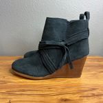 Diba True Diba Suede Wedge Ankle Boots Size 11 Slate Blue Blue-Gray Side Zip NEW Photo 1