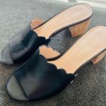 Kate Spade  Scalloped Black Leather Mule Photo 0