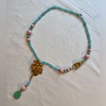 Katerina Psoma Vintage Lariat Necklace unique and Rare, Parrot and Flora Green Photo 9