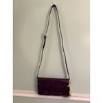 Patricia Nash  Monta Leather Crossbody Clutch Plum Small Size Purse Tooled Photo 7