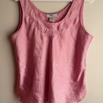 Vintage Pink Satin Sleeveless Women's Top Size Large Photo 0