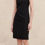 Banana Republic New Double Weave Sheath Shift Dress Black Knee Length Size 2 Photo 0