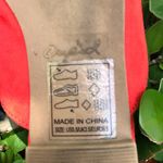 Qupid  tomato red micro suede slides Photo 3