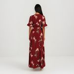 Lulus September Sunsets Burgundy Floral Print Wrap Maxi Dress Medium Event Red Size XL Photo 1