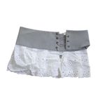 Zemeta Doily Eyelet Belt Micro Mini Skirt White Size XS Photo 2
