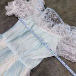 American Vintage Vintage coquette tulle lace cottagecore striped heart printed maxi dress Photo 3