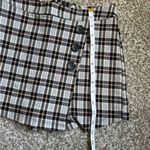 Altar'd State  Black and White Asymmetrical Wrap Skort Preppy Plaid School Girl Photo 1