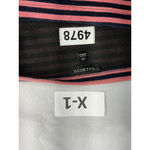 Talbots Womans Pull Over Tunic Top XS Navy Pink Stripe 3/4 Sleeve Square Neck Photo 2