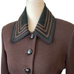 St. John Vintage Santana knit 4 piece brown suede jacket skirt outfit size small Photo 1