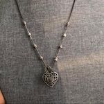 Brighton Y2K Reno Double Sided Reversible Silver tone Heart Charm Pendant Bead Necklace adjustable length #gothic #whimsygoth #celestial #fairy Photo 2