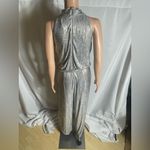 Vince Camuto Metallic Silver Sleeveless Wide Leg Jumpsuit Women’s Size 6 Photo 4