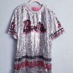 Forever 21 X Barbie Silver And Pink Sequin Jersey Mini T Photo 0