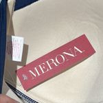 Merona  navy blue one piece twisted front halter bathing suit D22 Photo 5