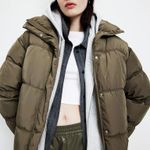 Forever 21 F21 Olive Quilted Puffer Jacket Photo 0
