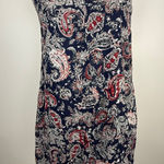 Noelle Navy and Red Paisley Midi Dress Blue Size XS Photo 0