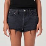 AGOLDE  Parker Black Distressed Vintage Cutoff Denim Shorts Photo 0