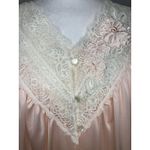 VTG Shadowline Peignoir Set M Pastel Pink Lace Robe Nightgown 70's Romantic Size M Photo 4