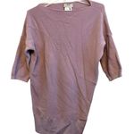 Fuzzi 100% Wool‎ Ribbed Half Sleeve Sweater Women Size Medium Purple Boat Neck Photo 0