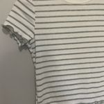 SheIn  Grey and White Striped Short Sleeve Crop Top Size Medium Photo 1