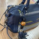 Rebecca Minkoff MAB MINI BLUE PURPLE STRIPE WEAVE LEATHER LG SATCHEL BAG Photo 1