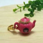 Juicy Couture RARE LIMITED EDITION Pink/Gold Tea Kettle- Bag or Necklace Charm Photo 0