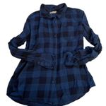 Rusty  Women's Blue Black Buffalo‎ Plaid Long Sleeve Button Up Shirt Top Photo 0