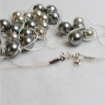 Source Unknown Retro Chic Silver Tone Snake Chain Metal Beaded Double Strand Party Necklace Photo 1