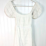 Jondie  Women's Criss Cross Back Creamy White Puff Sleeve Mini Dress Sz S Photo 0