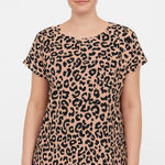 Mirol Women’s Leopard Animal Print Short Sleeve Blouse Photo 0