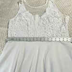 Grace Karin  A-Line Mini Dress Womens XL White Lace Illusion Sleeveless Reception Photo 7