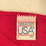 Vintage Sweaters USA Textured Ribbed Red Sweater Top Size Small Pullover Photo 8