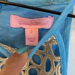 Lilly Pulitzer Larina Shift Dress Blue Gold Photo 4