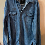 Guess Los Angeles Blue Denim Shirt Button Down Women’s XL Photo 0