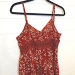 SheIn Womens Red Floral Print Mini Dress Spaghetti Straps Crochet Summer Sundress L Photo 8