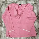 Ralph Lauren Lauren Womens Sz L Pink Hooded Drawstring Zip Up Jacket White Trim Photo 4