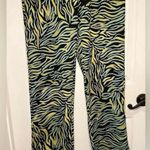 Be Proud Size Large Animal Print Straight Leg Flat Front Pants Size Large NWT Black Photo 3