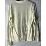 Vineyard Vines Womens Ruffled Top Size M Long Sleeve Ivory Shirt Flaws V-neck Photo 2