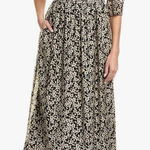 Rebecca Taylor *** Osaka Silk Blend Cream Floral Ruched Puff Sleeve Midi Dress Photo 0