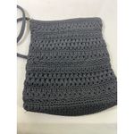 The Sak  Crochet Crossbody Bag Black Woven Strap Zipper Closure Y2K Boho Artisan Photo 1