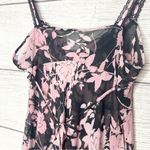 Vintage California Dynasty Sheer Black & Pink Floral Chemise Lingerie Size Large Photo 10