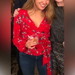 Intermix  Red Silk Blouse Photo 6