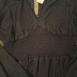 Hutch New Anthropologie  Black Jersey Knit Wide-Leg V-Neck Smocked Jumpsuit S NWT Photo 5