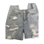 SheIn Light Wash Distressed High-Waisted Jeans Destroyed Holes Skater Punk Sz 6 Photo 1