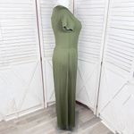 Cider  Jumpsuit Square Scoop Neck Wide Leg Short Sleeve Olive Green‎ 0XL 12 14 Photo 3