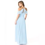 Azazie  Dakota  Sky Blue A- Line V-Neck pleated dress Custom made dress Photo 12