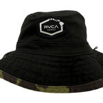 RVCA  Hawaii Island Hex Reversible Black & Camo Camouflage Boonie Bucket Hat Photo 0