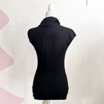 Vintage Y2K Black Cowl Neck Top 2000s Glam Minimalist 90s Classic Medium Photo 1