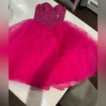 Mori Lee Hot Pink‎  tulle rhinestone Dress Photo 5