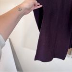 ALLSAINTS  Purple Wool Blend Ribbed Knit Cape Womens OS Fall Winter Cozy Preppy Photo 4